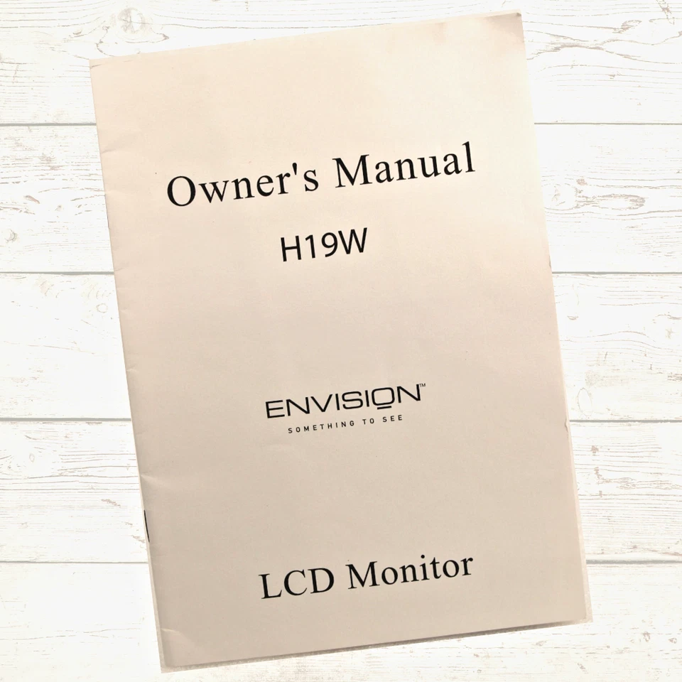 Owner's Manual - Envision H19W LCD Computer Monitor - Image 1 of 1