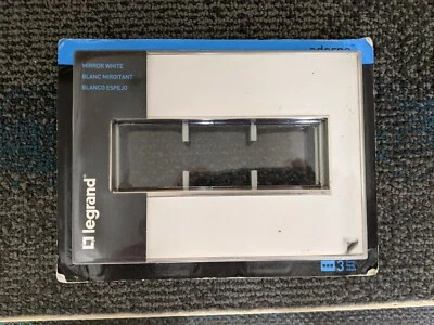 One Nuevo Espejo Legrand Adorne Blanco 3 Velocidades Placa de Pared # 362913 Foto 1 de 4