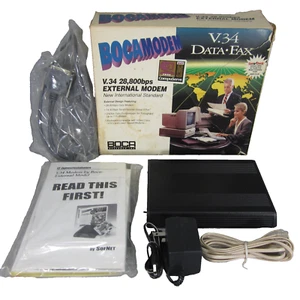 Vintage Boca Bocamodem V.34 28,800bps External Modem Data Fax - Afbeelding 1 van 15