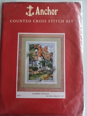 BRAND NEW, UNOPENED, LARGE, ANCHOR COUNTED CROSS STITCH KIT. 'SUMMER COTTAGE'. - Image 1 of 3