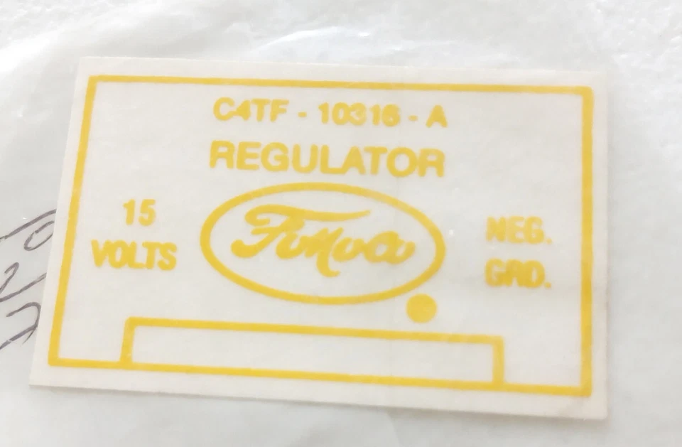 Nueva calcomanía de regulador de voltaje Lincoln Continental FoMoCo 1964 C4TF-10316A Foto 1 de 1