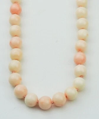 Colar de contas de coral de ouro amarelo 14K 27 pol. pele de anjo - Imagem 1 de 4