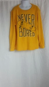 Old Navy Long Sleeve Waffle Shirt Novelty Yellow Boys Sz 8 - Picture 1 of 8