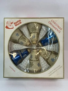 Kurt Adler Santa's World Mercury Glass Christmas Tree Bell Ornaments Set - Picture 1 of 5