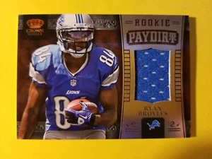 RYAN BROYLES * 28/149 * PAYDIRT RC GAME USED JERSEY #31 LIONS 2012 CROWN ROYALE - Picture 1 of 3
