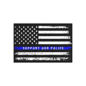Support Our Police USA Flag First Responder Metal Art Sign - Picture 1 of 15