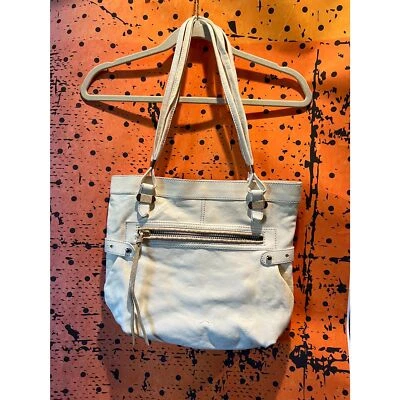 Bolso de Hombro Tre Vero Cuero Blanco Rosa Forro Floral Bolso Hobo Cartera Foto 1 de 4