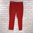 Claudia Strater Red Slim Leg Tapered Cotton Blend Pants Size 38