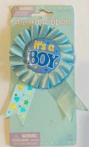 It's a Boy Cinta Satinada Azul Roseta Felicitaciones Sátido Del Nacimiento del Niño - Imagen 1 de 1