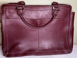 Franklin Covey Aktentasche Laptoptasche burgundisches Echtleder - Bild 1 von 24