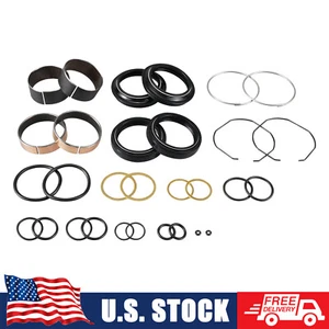Front Fork Oil Seals Slider Bushing Kit For Honda CR125R 1997-2007 CR250R 1996 - Picture 1 of 6