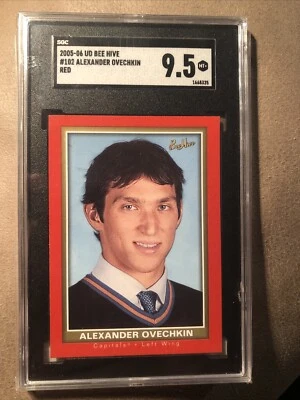 Tarjeta de novato 2005-2006 Upper Deck Bee Hive Alexander Ovechkin roja #102 SGC 9,5 Foto 1 de 2