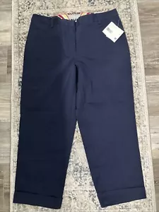 Pantaloni cropped blu navy Liz Claiborne Audra nuovi con etichette taglia 14 - Foto 1 di 10