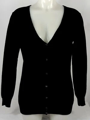 Versace Womens Black Cardigan Size 14 / 48 Grecca Boarder Medusa Buttons - Image 1 of 4