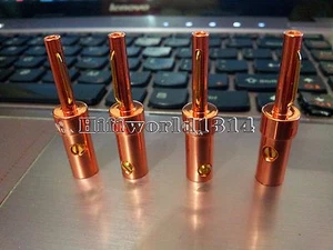 4x hifi usa Copper Speaker cable banana plug connector red copper plated - Picture 1 of 4
