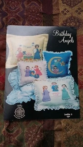 BIRTHDAY ANGLES CROSS STITCH BOOK PATTERN FREE SHIPPING - Picture 1 of 2