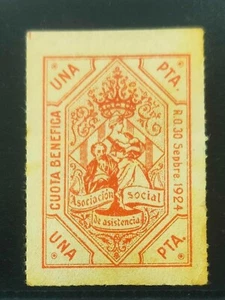 VALENCIA. EDIFIL N/C * 1 PTA ROJO  ASOCIACIÓN DE CARIDAD, CUOTA BENÉFICA. - Picture 1 of 2