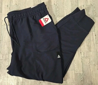 Reebok Joggers Pants 3XL Mens Fundamental Navy BLUE Slim Fit Fundamental NEW - Image 1 of 4