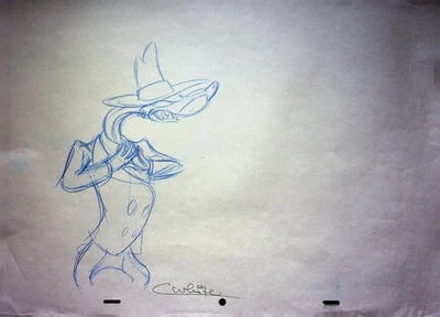 Who Framed Roger Rabbit 1988 Production Signed SMARTASS Hand-Drawn Pencil #WC - Image 1 of 2