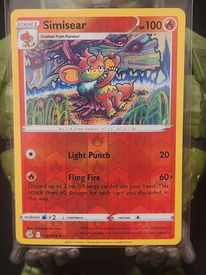 Simisear Reverse Holo Uncommon SWSH08: Fusion Strike 038/264 NM - Image 1 of 2