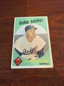 1959 Topps #20 Duke Snider Salón de la fama. Pobre/relleno - Imagen 1 de 2
