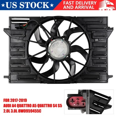 OEM Radiator Cooling Fan Assembly Fit 2017-2019 Audi A4 allroad A5 Quattro S4 S5 — 第 1/4 张图片