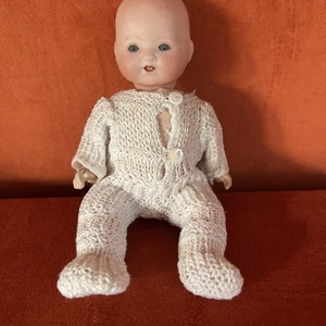 Antike SELTENE GRÖSSE 7" deutsche massive Kuppel Biskuit Kopf Baby Puppe AM auf Komp Körper - Bild 1 von 7