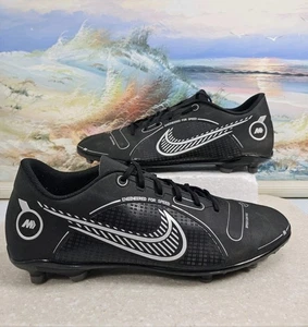 Nike Vapor 14 Club FG/MG Black Silver Soccer Cleats DJ2903-007 Men's Size 13 - Picture 1 of 15