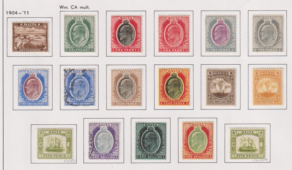 Malta 1904 SG 45-63 MLH/CANC VF/ CAT VALUE $250 - Image 1 of 1