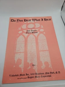 Do You Hear What I Hear Sheet Music Christmas Peace Noel Regney Gloria Shayne - Picture 1 of 2