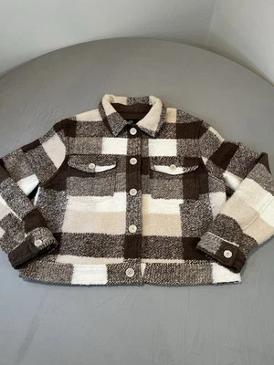 Chamarra House of Harlow 1960 mezcla de lana franela talla mediana búfalo a cuadros corta Foto 1 de 4