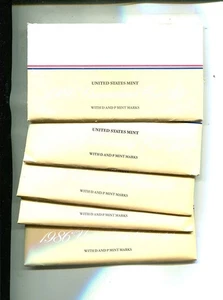1986 UNITED STATES P + D MINT SET ORIGINAL ENVELOPE LOT OF 5 CH BU - Picture 1 of 1