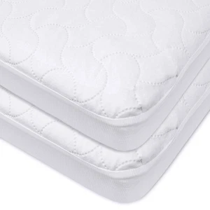 2 Pack Waterproof Fitted Crib Mattress Protector 52" x 28" - Quilted, Noisele... - Picture 1 of 7