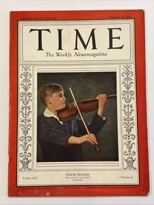 Time Magazine February 22, 1932 - Violinist Yehudi Menuhin - Picture 1 of 3