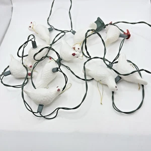Vtg Dove Christmas Tree String (10) Lights/birds Dashing Electric & Plastic - Picture 1 of 10