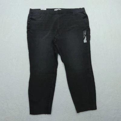 Pantalones Sonoma Jegging Mujer 24W Negros Todo Sobre Comodidad Elástico Denim Dobladillo Crudo Foto 1 de 4