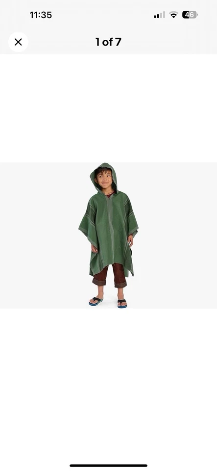 Poncho com capuz verde fantasia Disney Store Encanto Bruno e calça marrom tamanho 9/10  - Imagem 1 de 2