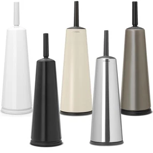 Brabantia Toilet Brush And Holder Classic White Platimum Black Silver - Picture 1 of 16