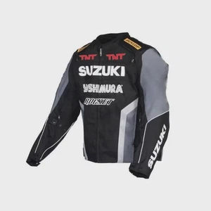 Suzuki Motorcycle Racing Jacket Motorbike Racing Leather Biker Jacket - Picture 1 of 2