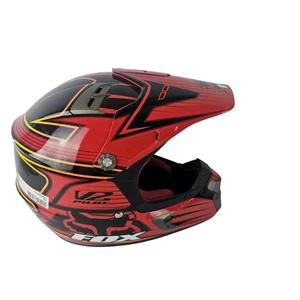 FOX RACING V2 HELMET - MOTOCROSS SLED MOTORCYCLE ATV BMX - VIZEN RED SMALL  - Picture 1 of 9