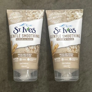 2-PACK St. Ives Gentle Smoothing Scrub & Mask Oatmeal 150 ml Natural Exfoliants - Picture 1 of 5