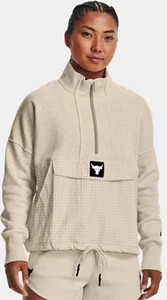 Under Armour Women’s Loose Project Rock Fleece 1/2 Zip Jacket Ivory Lg - EUC! - Picture 1 of 17