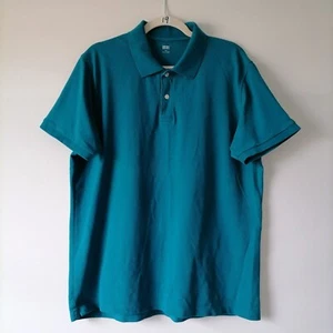Uniqlo Mens Teal Blue Collared Short Sleeve Pullover Polo T-Shirt Size XXL - Picture 1 of 7