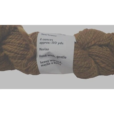 Hilo de girasol Merino 4 oz 110 yardas pesado peinado teñido a mano Foto 1 de 2