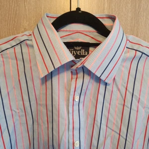 XL Viyella Men's Formal Pinstripe Blue/Pink Shirt (Two Fold Yarns) RRP £75 - Picture 1 of 9