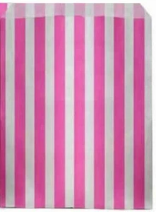 Pink Candy Stripe Paper Bags 5" x 7" Prime Dispatch & Shipping - Picture 1 of 1