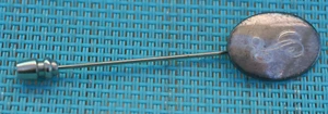 Vintage * SIGNIERT STERLINGSILBER M OVAL GEFORMT MONOGRAMMIERT "L " STICK PIN 2,5" - Bild 1 von 6