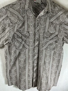 Rip Curl Shirt Mens Medium Brown Button Up Short Sleeve Hawaiian Cotton Casual - Picture 1 of 10