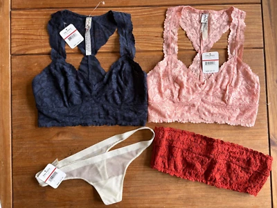 Free People (3) Aerie (1) Lote de 4 Tanga Bralette de Encaje Sin Tirantes Talla XS NUEVO CON ETIQUETAS Foto 1 de 4