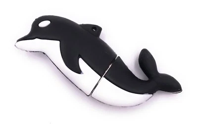 Dauphin Poisson Noir Clé USB 8 Go 16 Go 32 Go 64 Go 2.0 / 3.0 - Photo 1/2